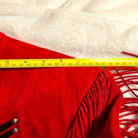 Cripple Creek Red Genuine Leather Jacket. Like New! Size Large - Picture 11 of 13